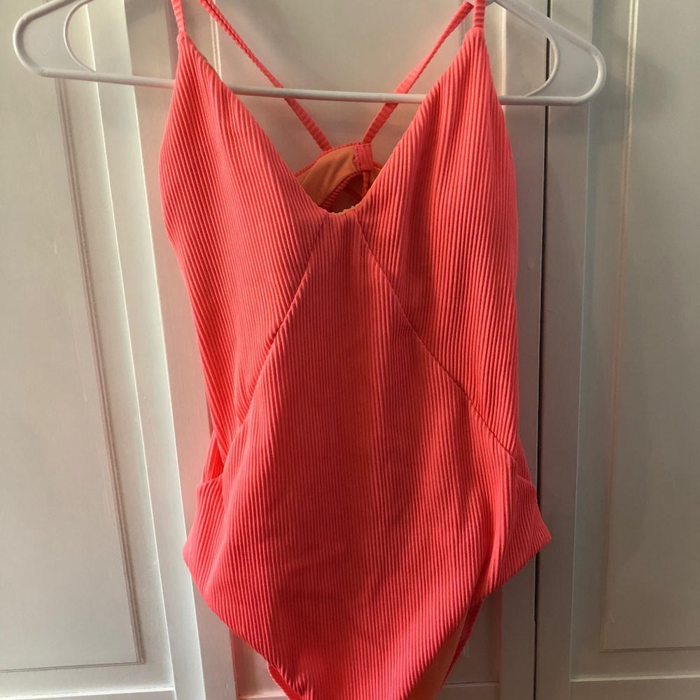 Pink one piece bathing suit